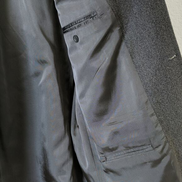Oscar de la Renta Suit Jacket Gray 42L Cashmere - Picture 4 of 8